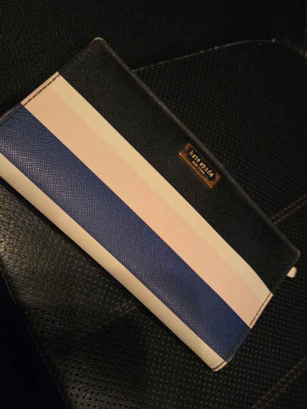 kate spade Navy, Pink, White Striped Men's Wallet